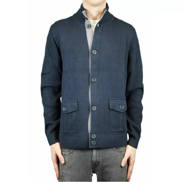 Canterbury of New Zealand M Mens Blue Button up Cardigan Sweater Academia $168 - Picture 1 of 12